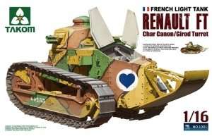 Takom 1001 French Light Tank Renault FT-17 Char Canon with Girod Turret