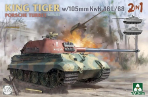 Takom 2178 Sd.Kfz.182 King Tiger Porsche Turret w/105mm KwK 46 L/68 2 in 1