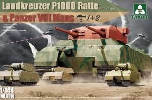 Model Landkreuzer P1000 Ratte & Panzer VIII Maus scale 1/144