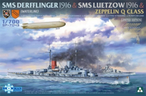 SMS Derfflinger and SMS Luetzow and Zeppelin Q Class model Takom SP-7043