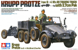 Krupp Protze 1 ton (6x4) Kfz.69 Towing Truck with 3.7cm Pak in scale 1-35 