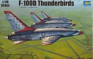 Model F-100D Thunderbirds With Skyblazers Decals 1:48 