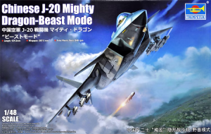 Trumpeter 05821 Chinese J-20 Mighty Dragon Beast Mode 1/48