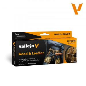 Vallejo 70182 Zestaw 8 farb Wood & Leather - Model Color