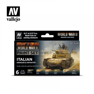 Vallejo 70209 Zestaw 6 farb akrylowych WWII Italian Armour and Infantry