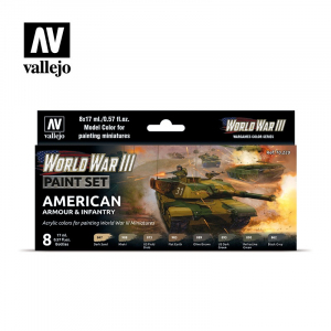 Vallejo 70220 Zestaw 8 farb akrylowych WWIII American Armour and Infantry