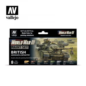 Vallejo 70222 Zestaw 8 farb WWIII British Armour and Infantry