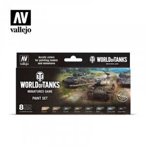 Vallejo 70245 Zestaw 8 farb 2 pędzelki 3 karty World of Tanks