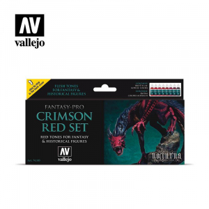 Vallejo 74103 Zestaw 8 farb Crimson Red Set - Fantasy Pro 