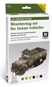 Vallejo 78406 Zestaw - Weathering set for Green vehicles - 6x8ml + 1x10ml