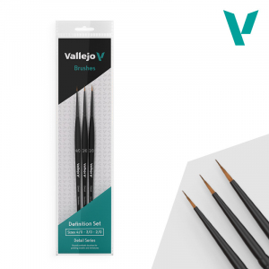 Vallejo B02990 Definition Brush Set (4/0,3/0,2/0) - Detail Series 