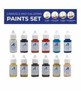 Paints Set for Ship Models: Caravels and Galleons Artesania 277PACK8
