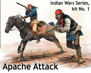Model Master Box 35188 Indian Wars Series, kit No.1. Apache Attack 