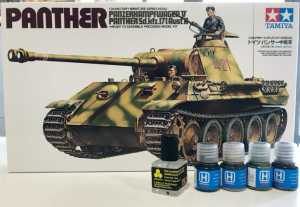 Gift set model Tank Panther Tamiya 35065 with paints 10ml and glue