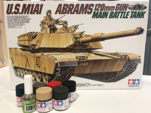 Zestaw z farbami Tamiya 35156 Czołg U.S M1A1 Abrams skala 1-35