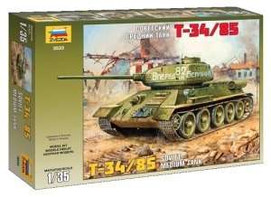 T-34/85 Soviet Tank in scale 1-35 Zvezda 3533