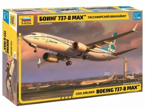 Civil Airliner Boeing 737-8 Max model Zvezda 7026 in 1-144