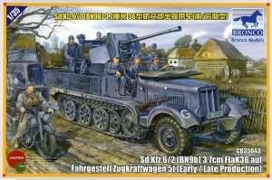Bronco 35043 Model Sd.Kfz.6/2 3.7cm Flak36 auf Fahrgestell Zugkraftwagen 5t 1/35 