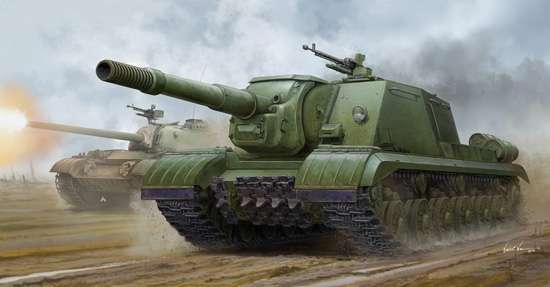 Radzieckie samobieżne ciężkie działo pancerne ISU-152K, plastikowy model do sklejania Trumpeter 05591 w skali 1:35-image_Trumpeter_05591_1