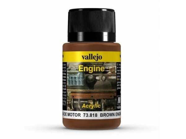 Preparat Vallejo 73818 Brown Engine Soot - do tworzenia efektu brązowej sadzy na modelach, dioramach-image_Vallejo_73818_1