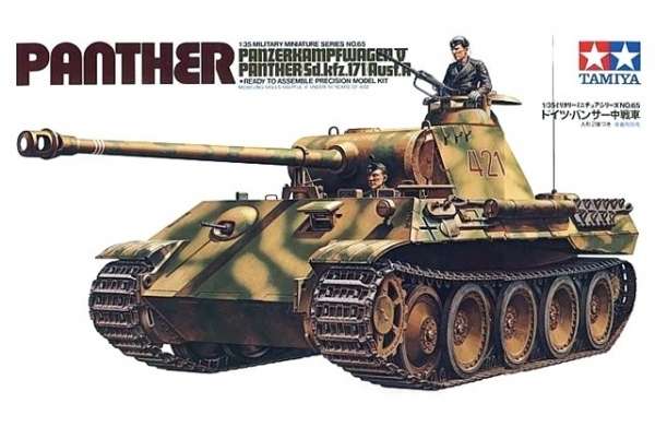 Niemiecki czołg Pz.Kpfw.V Panther Ausf.A, plastikowy model do sklejania Tamiya 35065 w skali 1:35.-image_Tamiya_35065_1
