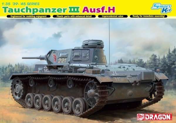 Niemiecki czołg Panzerkampfwagen III (Tauchpanzer III Ausf.H) do działań pod wodą, plastikowy model do sklejania Dragon 6775 w skali 1:35-image_Dragon_6775_1