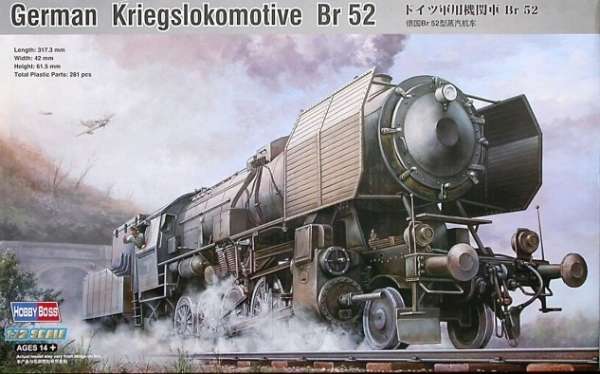 Niemiecka opancerzona lokomotywa parowa Kriegslokomotive BR.52, plastikowy model do sklejania Hobby Boss 82901 w skali 1:72-image_Hobby Boss_82901_1