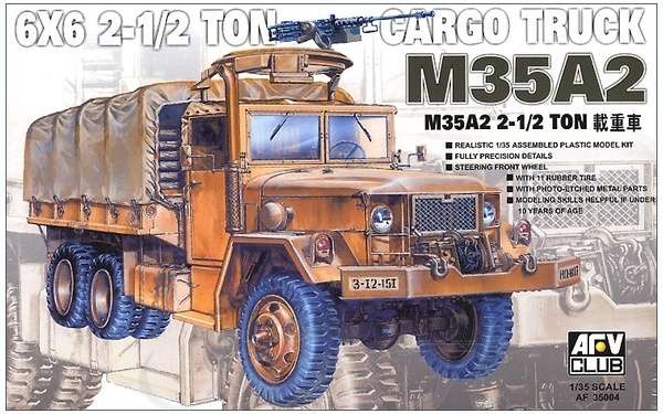 Amerykańska 2,5 tonowa ciężarówka wojskowa M35A2 6x6, plastikowy model do sklejania AFV Club 35004-image_AFV Club_AF35004_1