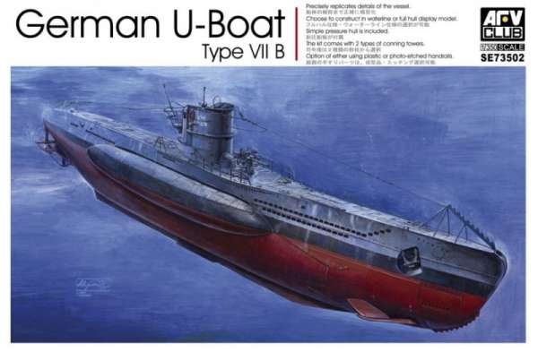 Niemiecki U-Boot Typ VII B , plastikowy model do sklejania AFV Club SE73502 w skali 1:350 - image a_1-image_AFV Club_SE73502_1