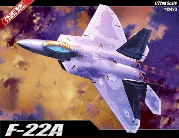 Amerykański myśliwiec przewagi powietrznej F-22A Raptor , plastikowy model do sklejania Academy 12423 w skali 1:72-image_Academy_12423_1