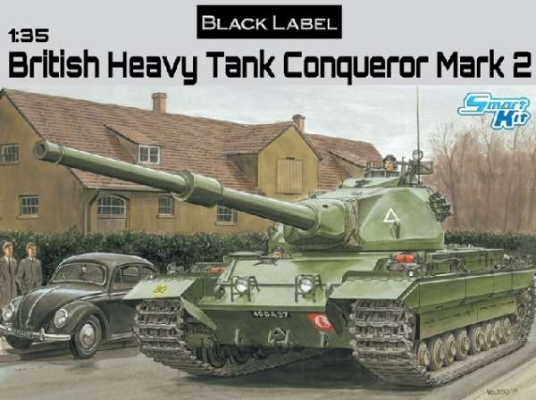 Brytyjski czołg podstawowy FV214 Conqueror, plastikowy model do sklejania Dragon 3555 Black Label w skali 1:35.-image_Dragon_3555_1
