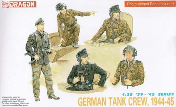 Niemieccy żołnierze - załoga czołgu, plastikowe figurki do sklejania Dragon 6014 w skali 1:35-image_Dragon_6014_1