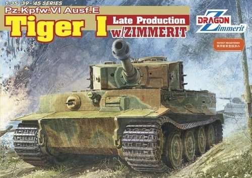 Niemiecki czołg Tiger I wersja E z zimmeritem, plastikowy model do sklejania Dragon 6383 w skali 1:35.-image_Dragon_6383_1
