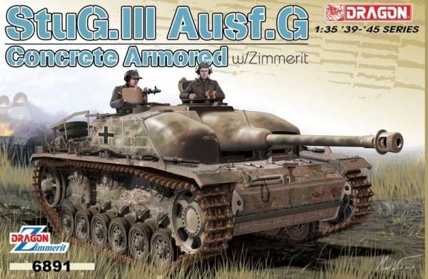 Niemieckie samobieżne działo pancerne StuG III wersja G z Zimmerit-em, plastikowy model do sklejania Dragon 6891 w skali 1:35-image_Dragon_6891_1