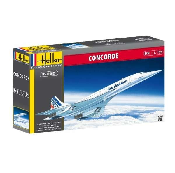 Naddźwiękowy samolot pasażerski Concorde, plastikowy model do sklejania Heller 80445 w skali 1:125.-image_Heller_80445_1