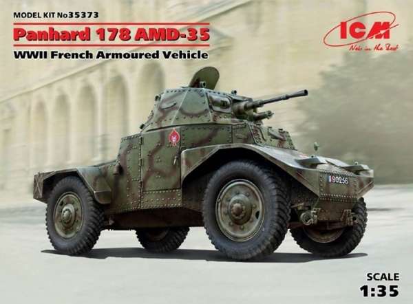 Francuski samochód pancerny Panhard AMD-35, plastikowy model do sklejania ICM 35373 w skali 1:35-image_ICM_35373_1