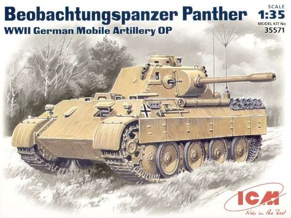 Niemiecki czołg obserwacyjny Panther, plastikowy model do sklejania ICM 35571 w skali 1:35-image_ICM_35571_1
