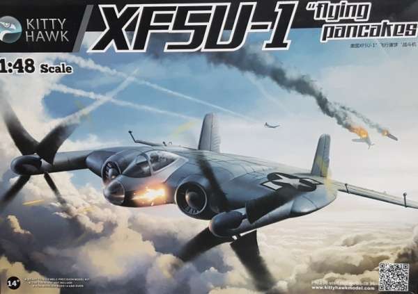 Amerykański prototypowy samolot myśliwskie XF5U-1 Flying Pancakes, plastikowy model do sklejania Kitty Hawk KH80135 w skali 1:48-image_Kitty Hawk_KH80135_1