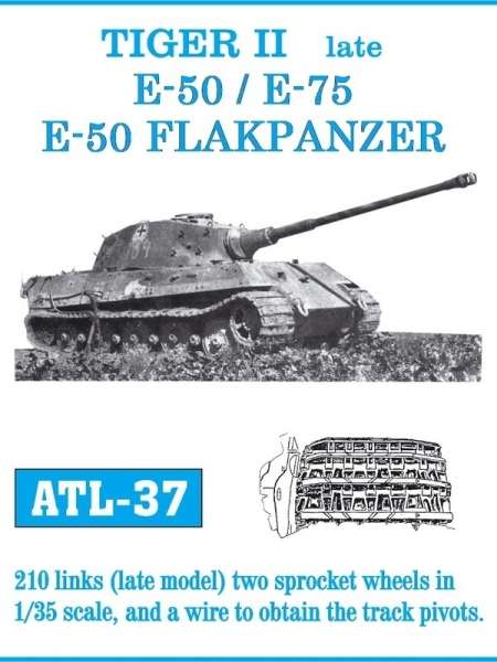Metalowe gąsienice do modelu Tiger II late / E-50 / E-75 / E-50 Flakpanzer w skali 1:35, Friulmodel ATL-37-image_Friulmodel_ATL-37_1