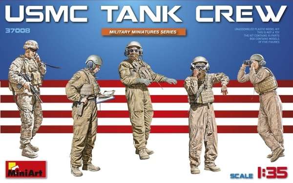 Amerykańscy żołnierze korpusu USMC - załoga czołgu, plastikowe figurki do sklejania MiniArt 37008 w skali 1:35-image_MiniArt_37008_1