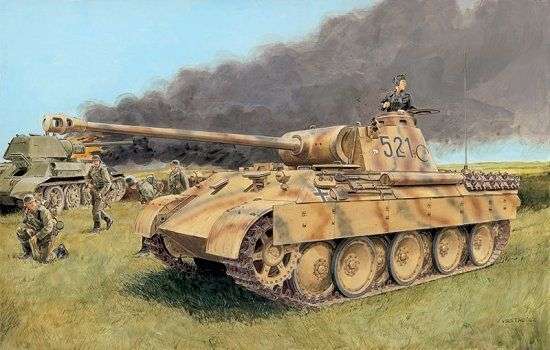 Niemiecki czołg Panzerkampfwagen V SdKfz.171 Panther D, plastikowy model do sklejania Dragon 6164 w skali 1:35-image_Dragon_6164_1