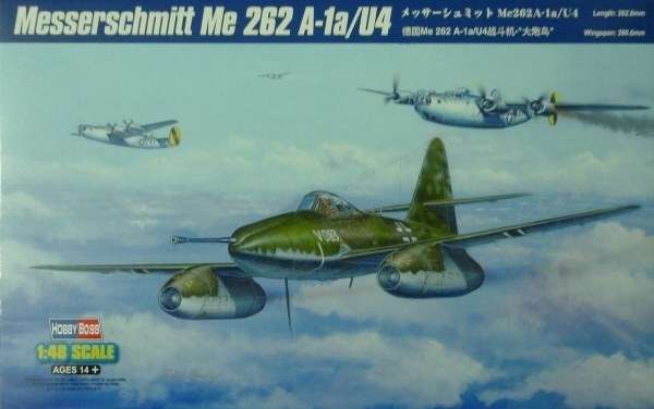 Niemiecki myśliwiec odrzutowy Messerschmitt Me-262 A-1a/U4, plastikowy model do sklejania Hobby Boss nr 80372 w skali 1:48-image_Hobby Boss_80372_1