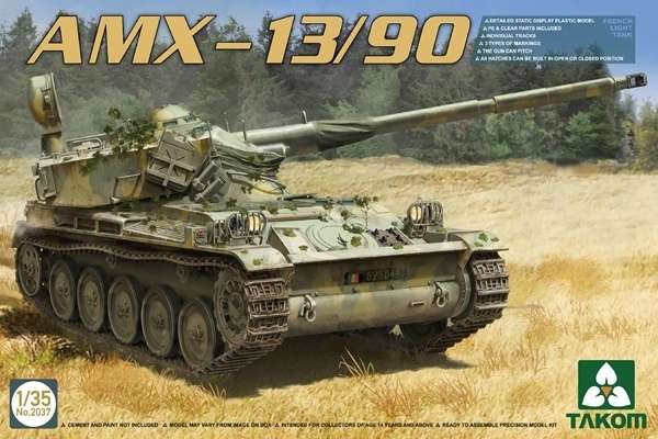 Francuski lekki czołg AMX-13/90, plastikowy model do sklejania Takom 2037 w skali 1:35.-image_Takom_2037_1