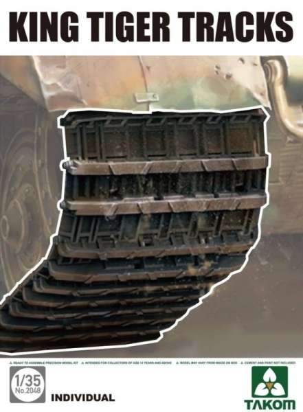 Plastikowe gąsienice do modelu czołgu King Tiger , zestaw Takom nr 2048 w skali 1:35 - image a-image_Takom_2048_1