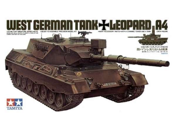 Plastikowy model niemieckiego czołgu Leopard A4 do sklejania w skali 1/35.-image_Tamiya_35112_1