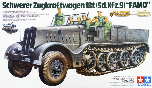 Model niemieckiego ciągnika Sd.Kfz.9 Famo, plastikowy model do sklejania Tamiya 35239 w skali 1/35.-image_Tamiya_35239_1