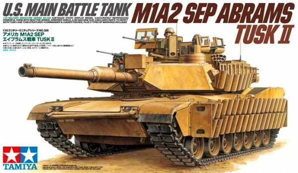 Amerykański czołg M1A2 Sep Abrams Tusk II, plastikowy model do sklejania Tamiya 35326 w skali 1:35-image_Tamiya_35326_1