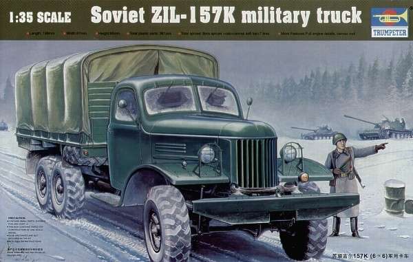 Plastikowy model radzieckiej ciężarówki wojskowej ZIŁ-157K do sklejania, model Trumpetera w skali 1/35.-image_Trumpeter_01003_1