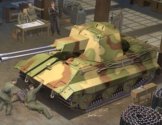 Niemiecki niszczyciel czołgów E-50 Flakpanzer , plastikowy model do sklejania Trumpeter 01537 w skali 1:35-image_Trumpeter_01537_1