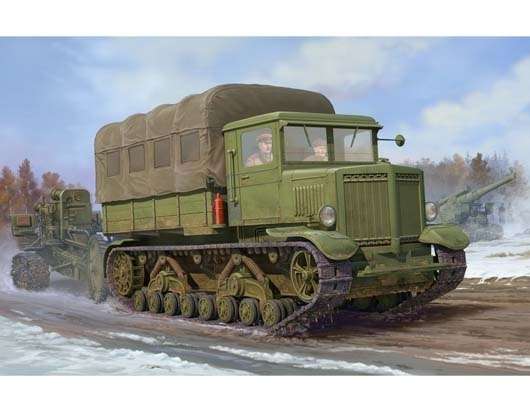 Radziecki gąsienicowy ciągnik artyleryjski Woroszyłowiec , plastikowy model do sklejania Trumpeter 01573 w skali 1:35-image_Trumpeter_01573_1